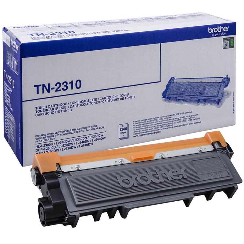 Brother tn-2310 toner nero per hl-l2300d/2340dw/2360dn/2365dw/dcp-l2500d/2540dn mfc-l2740dw garanzia italia (tn-2310)