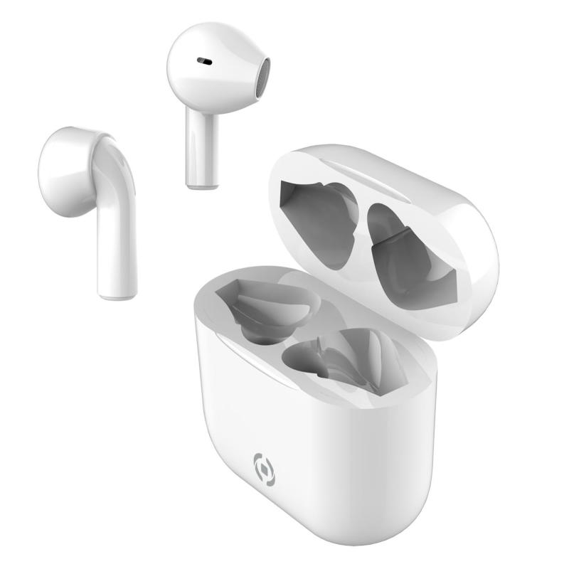 Celly auricolari bluetooth con base di ricarica wireless bianco