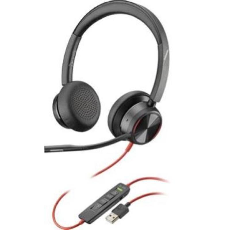 Poly blackwire 8225 cuffie stereo con microfono usb-a nero