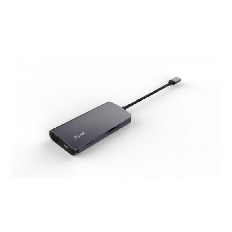 Lmp minidock usb-c 8 porte hdmi-rj45-sd-micro sd-3 usb-1 usb-c space grey