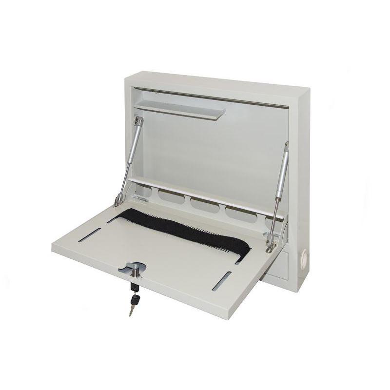 Link armadio a muro per laptop con chiusura a chiave con pistoni grigio