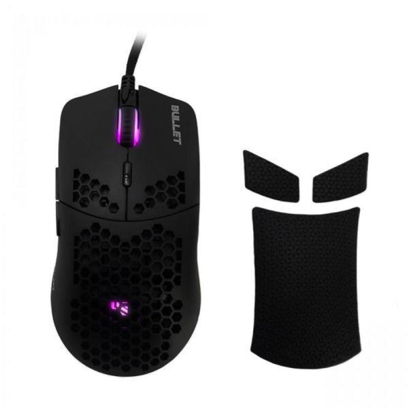 Noua bullet mouse gaming usb rgb 7 tasti programmabili 12. 000dpi con guscio a nido d`ape e skin in silicone nero