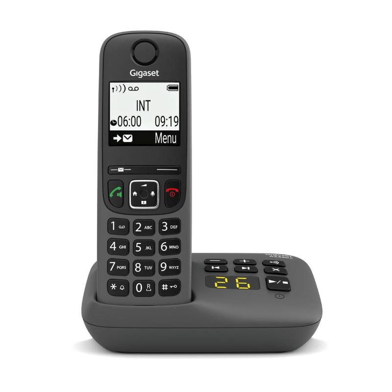 Gigaset as490a cordless display 2`` vivavoce rubrica segreteria nero
