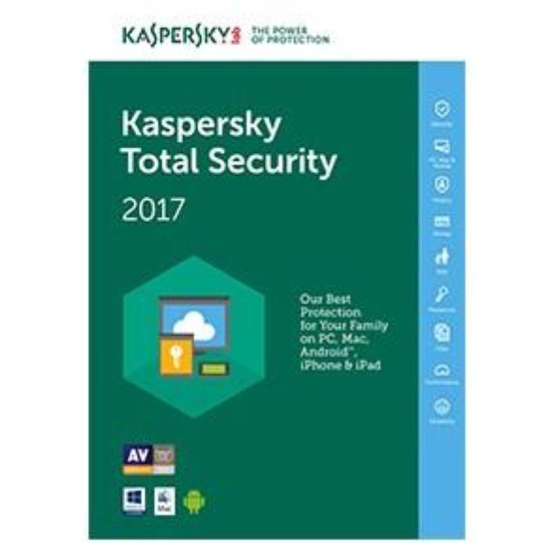 Kaspersky total security 2017 3 utenti 1 anno versione completa lingua italiano