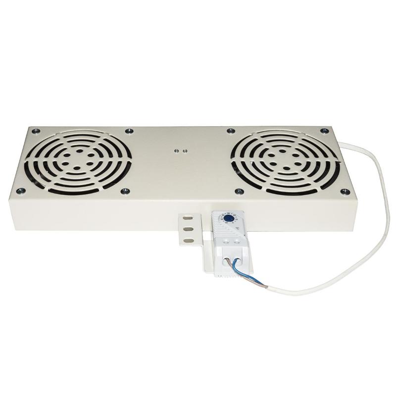 Link modulo 2 ventole con termostato per armadi rack a muro link colore grigio