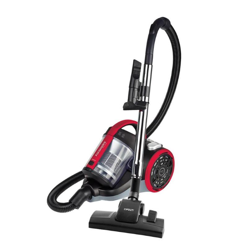 Polti c110plus forzaspira aspirapolvere a traino ciclonico senza sacco capacita` 2 litri potenza 800 w filtro hepa nero-rosso