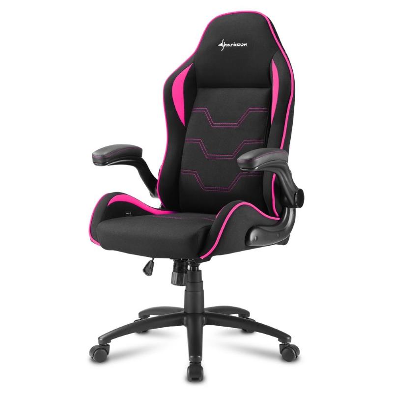 Sharkoon elbrus 1 poltrona gaming in tessuto nero/rosa