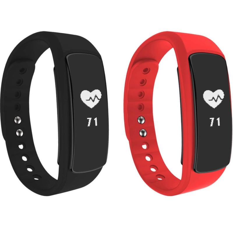 Ngm fit band smartwatch fitness water resistant ip 67 black/red