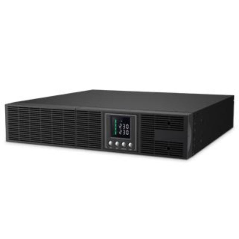 Atlantis a03-op1302-rc ups online gruppo di continuita` doppia conversione onda sinusoidale pura 1300va 900w, server rack, display lcd, usb, seriale rs-232, 8 uscite iec, slot snmp, 2x12v-9ah