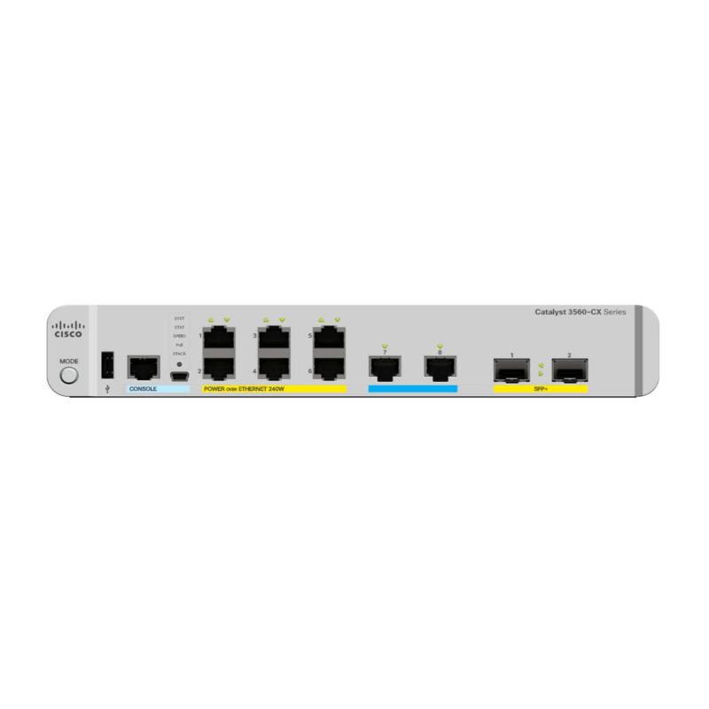 Cisco 3560-cx switch gestito l2 8 x 10/100/1000 (poe+) + 2 x sfp+ 10 gigabit combo poe+ (240 w)