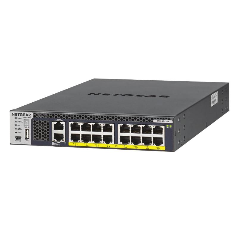 Netgear xsm4316pb-100nes switch gestito l3 - 16 x 100/1000/2.5g/5g/10gbase-t (poe+) poe+ (500 w) montabile su rack