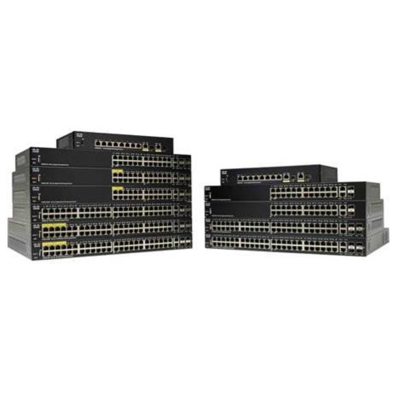 Cisco sf250-48hp switch gestito l2 48 x 10/100 (poe+) + 2 x 10/100/1000 + 2 x combo gigabit sfp + 2 x gigabit sfp poe+ (195 w)