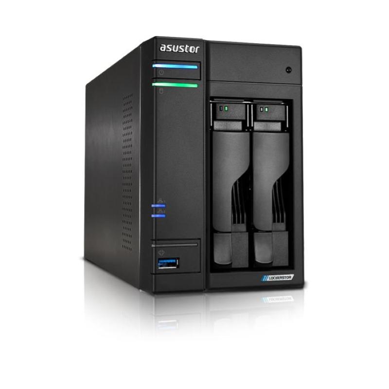 Asustor nas lockerstor 2 gen2 as6702t 2 bay ethernet nero - archiviazione di rete