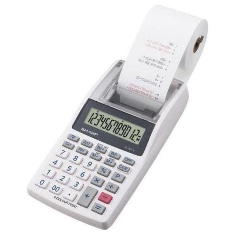 Sharp el-1611v calcolatrice da scrivania finanziaria grigio-bianco