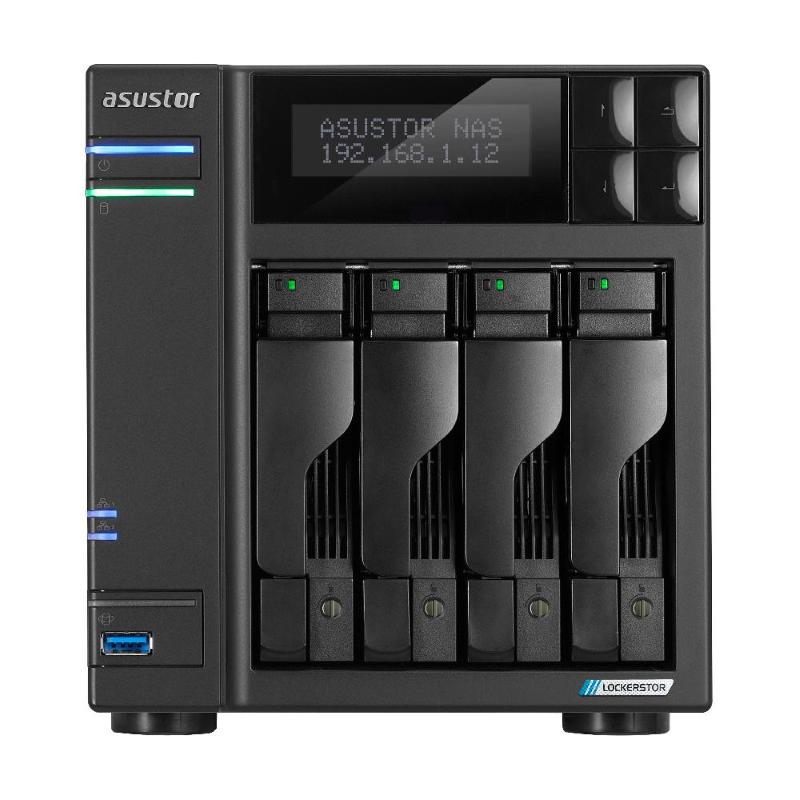 Asustor lockerstor 4 nas chassis desktop celeron n5105 2ghz ram 4gb-4bay hdd/ssd 2.5/3.5/m.2-lan 100/1000/2500 mbps colore nero