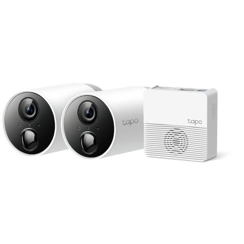 Tp-link tapo c400s2 kit 2 x telecamere tapo c400 wi-fi 2k qhd interno esterno + hub tapo h200