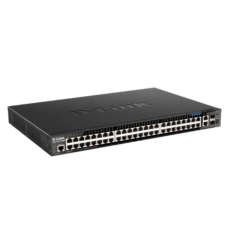 D-link dgs-1520-52mp switch gestito l3 44 x 10/100/1000 (poe+) + 4 x 2.5gbase-t (poe+) + 2 x 10 gigabit ethernet + 2 x 10 gigabit sfp+ poe+ 370w