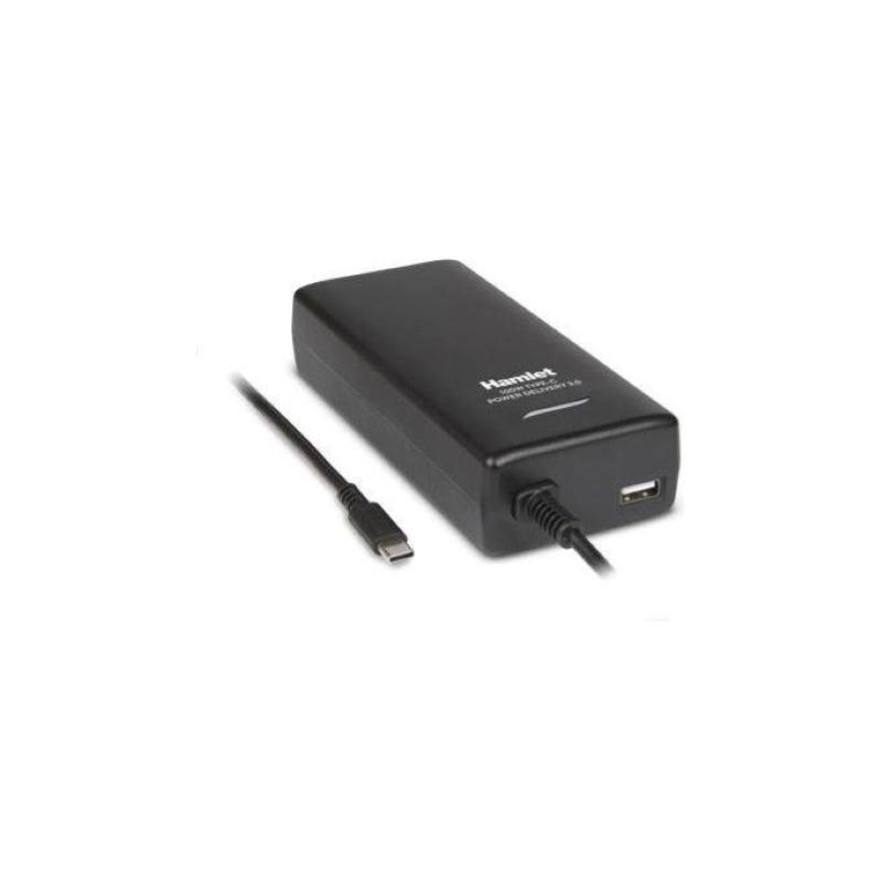 Hamlet alimentatore notebook usb-c power delivery 100w + usb-a 5v/12w