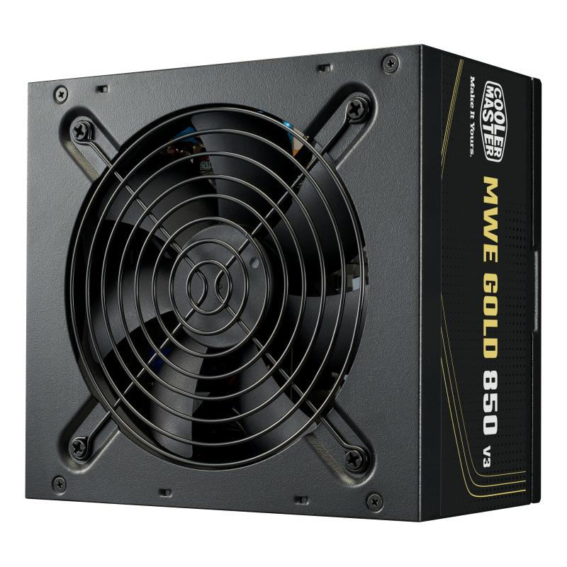 Cooler master alimentatore atx 850w coolermaster mwe gold v3 mpe-8506-acag-beu pfc-attivo 80+ 240vac non modulare fan120mm 140x150x86mm