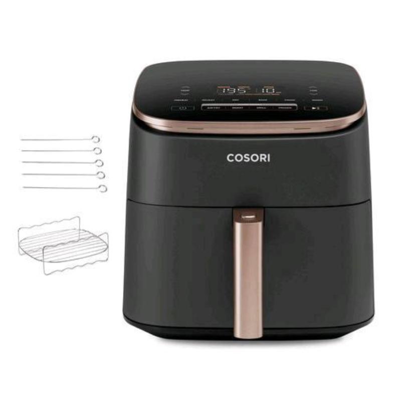 Cosori dc602 turbo blaze chef edition friggitrice ad aria 6 lt 1725w 9 funzioni di cottura con timer nero oro