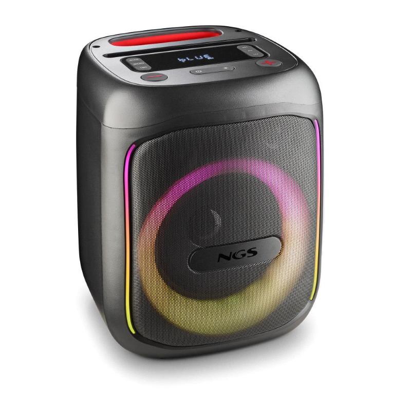 Ngs altoparlante portatile 80w, autonomia 10h, led, ingresso bt,tws,usb,tf,aux con ingr micr, nero