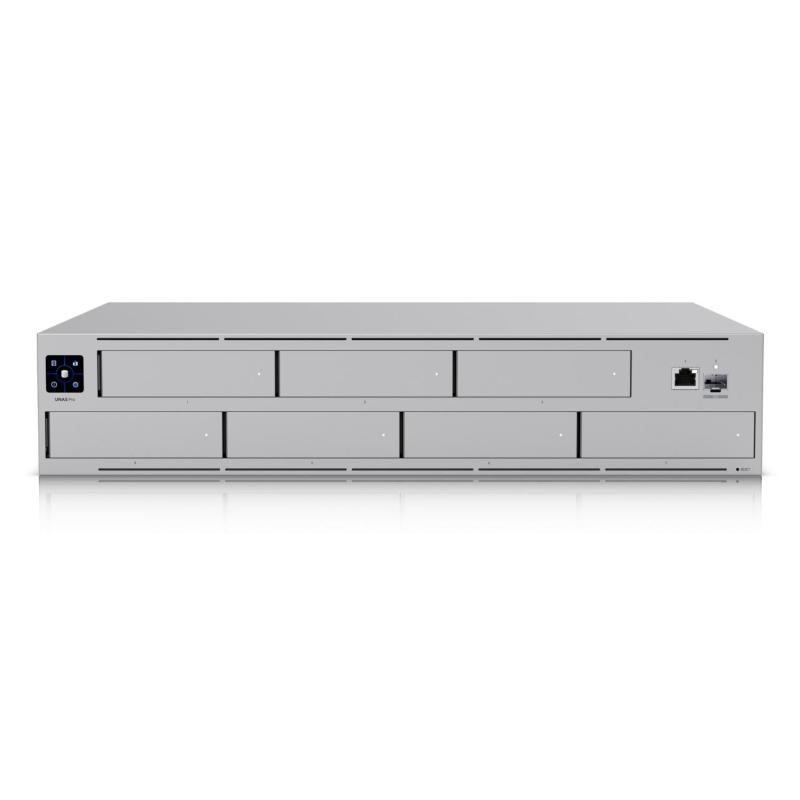 Nas ubiquiti unas-pro x 7 hdd 3.5/2.5-no hdd-rack 2u-1p 10g sfp+ 1p 1gbe-8gb ram-cpu q-core 1.7ghz