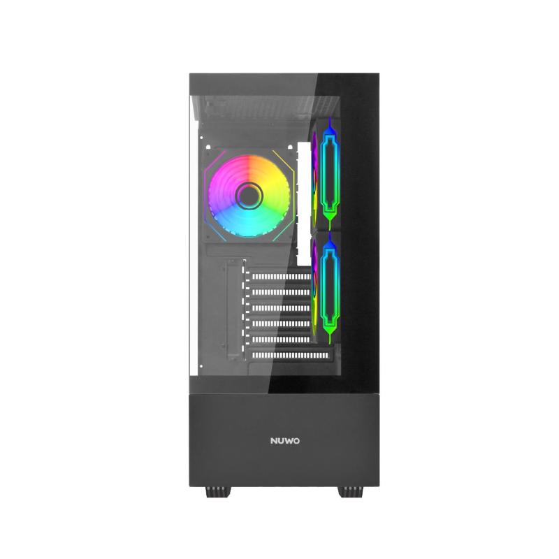 Nuwo case atx nuwo clash ck500 nero 0.45mm spcc 3*usb3.0/2.0 3*fan argb front e side glass