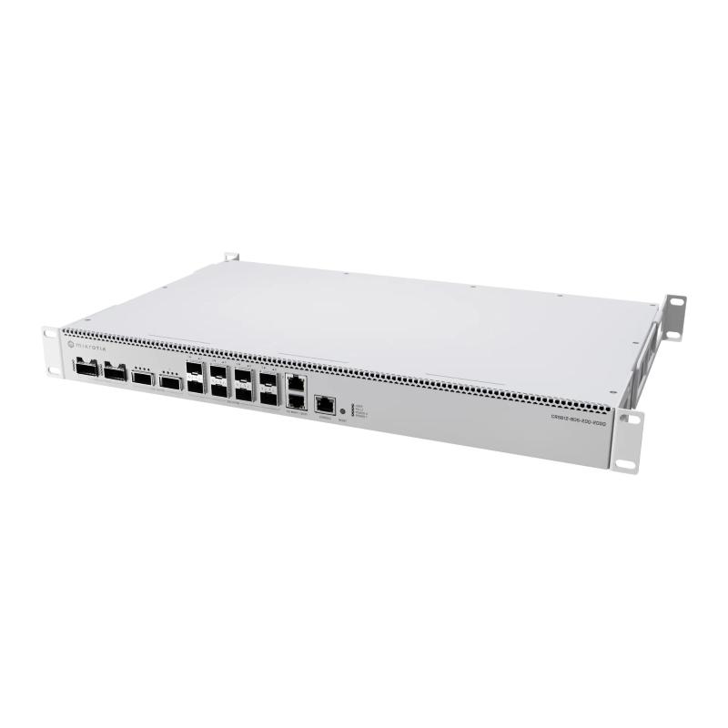Cloud router switch mikrotik crs812-8ds-2dq-2ddq-rm 2x ethernet 1g/2.5g/5g/10g 50g sfp56-2x 200g qsfp56-2x 400g qsfp56-dd ports