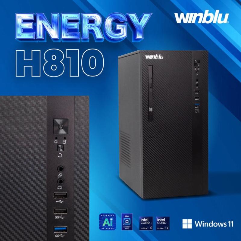 Winner pc winblu energy 15lt 4420 h810-wifi ultra5-225 16gbddr5 500ssd odd dp+hdmi pci-e rj45 wifi6 bt usbc freedos 450w 2yonsite