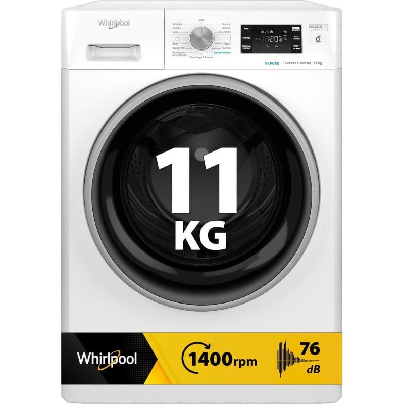 Whirlpool lavatrice 11kg 6Â° senso inver/vap a 1400giri ffb 1148 bsv it