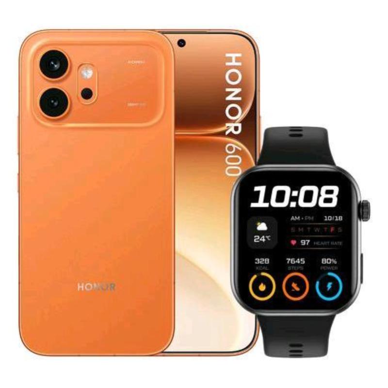 Honor 600 5g dual sim 6.57 octa core 512gb ram 8gb 5g italia orange + watch 2i smarwatch black
