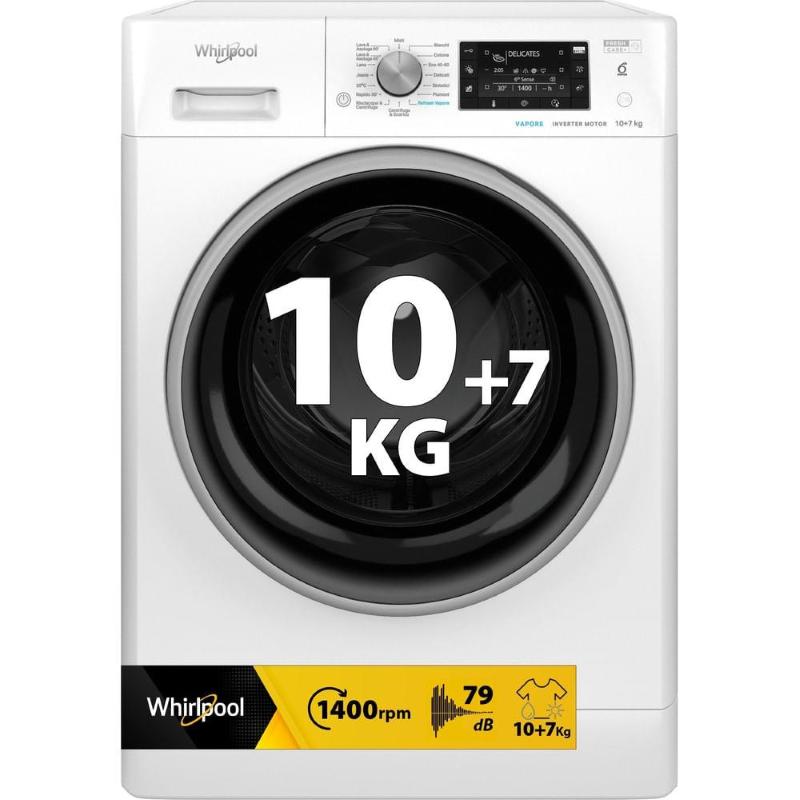 Whirlpool lavasciuga 10kg 6Â°senso vapore 1400giri c ffwdd 107448 wbs it