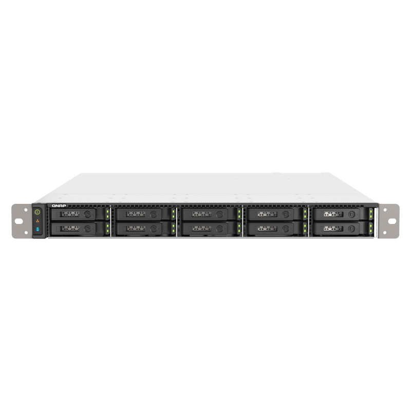 Nas all flash rack 1u qnap 10x ssd u.2/u.3 nvme 2x2.5gbe 2x25gbe sfp28 ram 32gb ddr4 3xusb 3.2 amd epyc 7232p 8c 2x550w