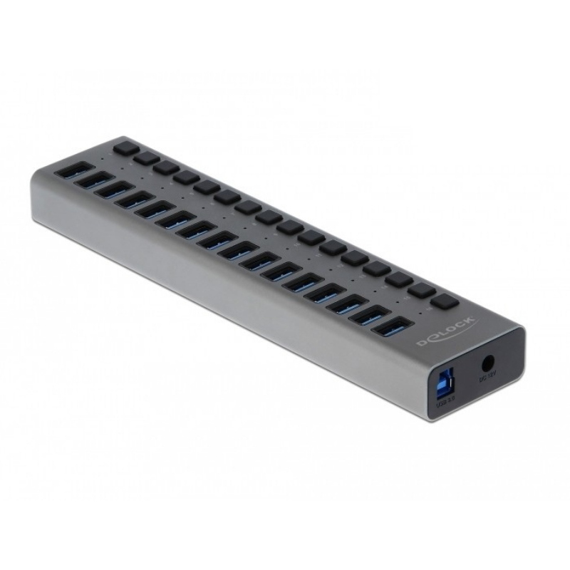 Delock 63739 hub di interfaccia usb 2.0 type-b 5000 mbit/s grigio