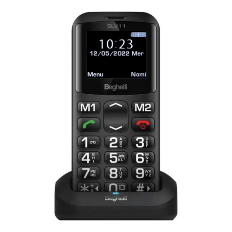 Beghelli slv11n dual sim 1.77 senior phone tasti grandi chiamata rapida tasto sos volume potenziato grigio scuro