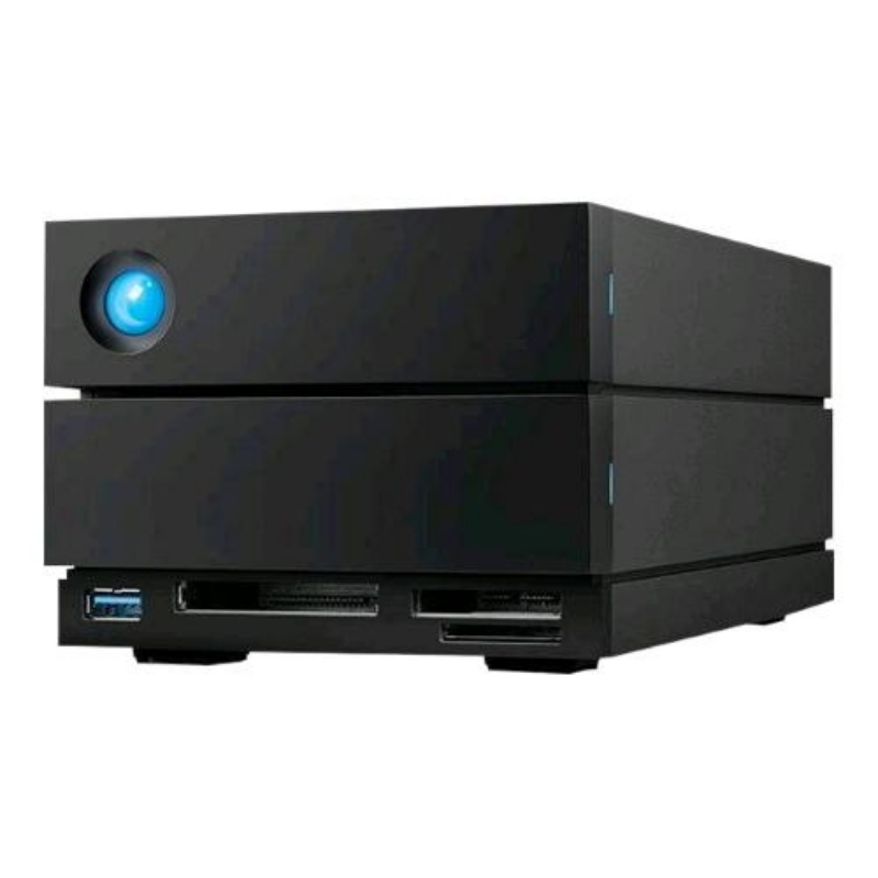 Lacie 2big dock v2 array 16 tb 2 bay hdd 2 x 8 tb thunderbolt 3, usb 3.2 gen 2 nero